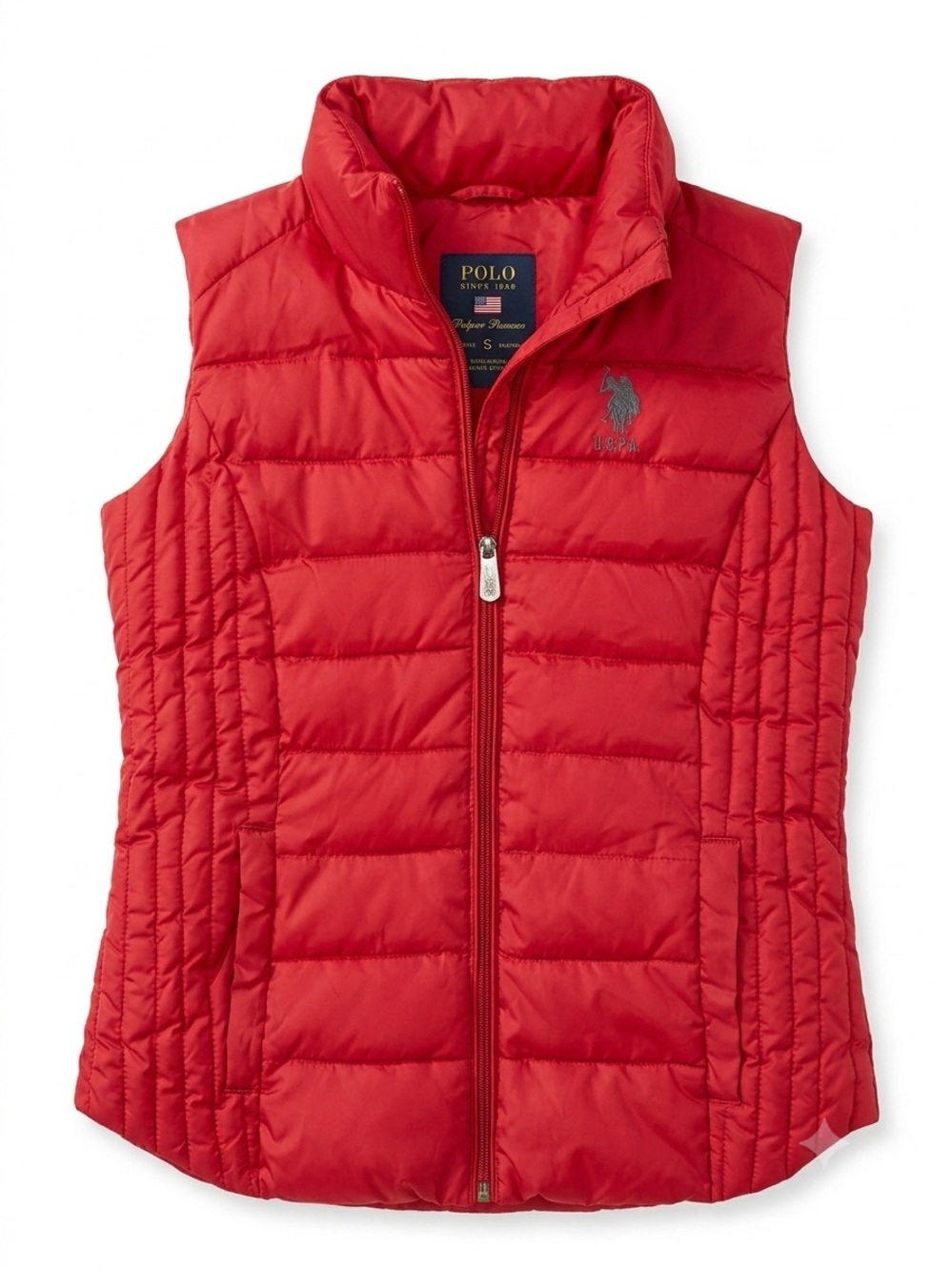 U.S. Polo Assn. Red Knit Side Puffer Vest Small